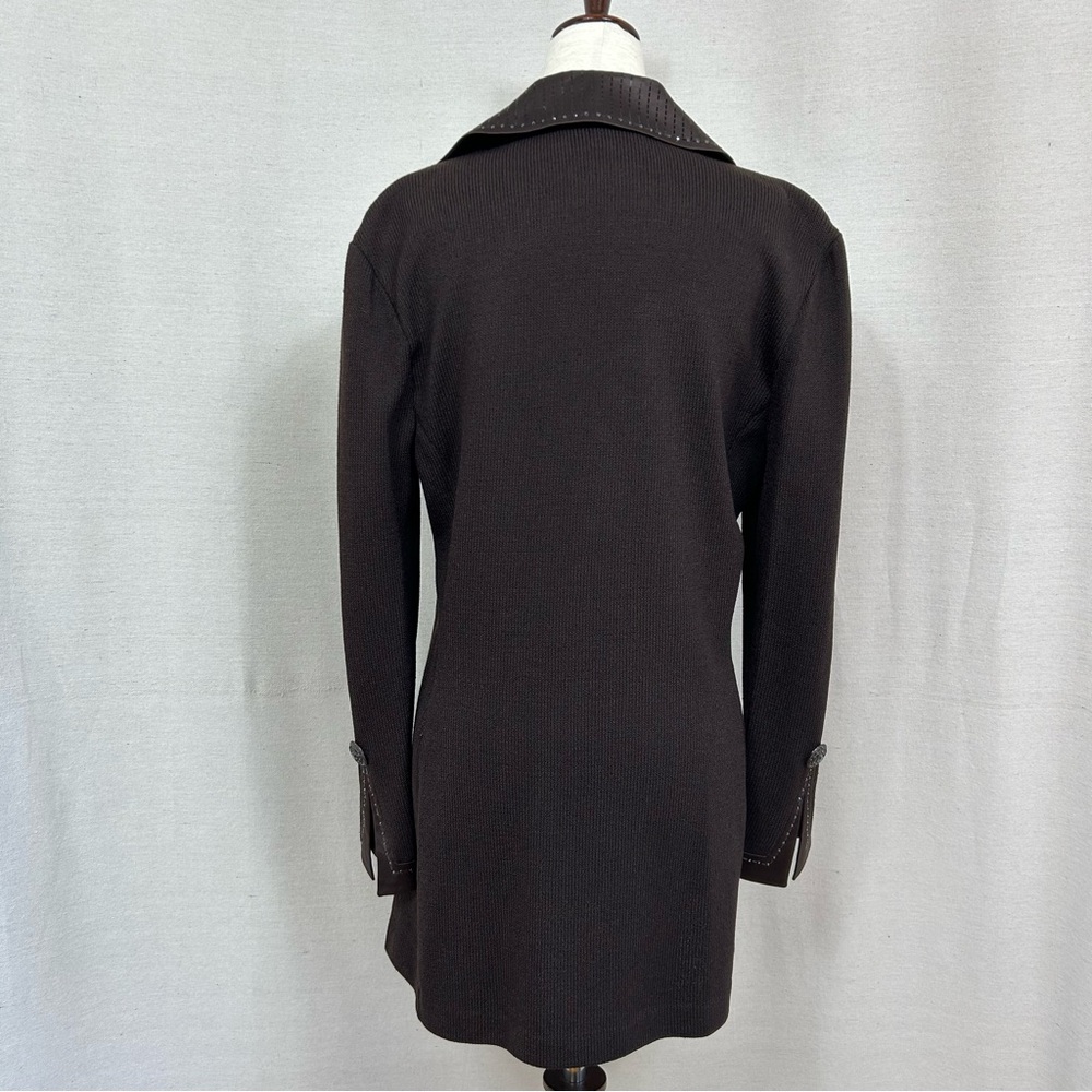St. John Evening Classic Brown Wool Blend Knit Blazer Jacket Sz. 10 - Picture 5 of 10